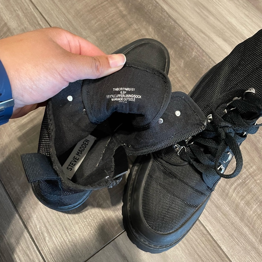 Canvase Fabric Steve Madden ankle booties - Picture 4 of 7